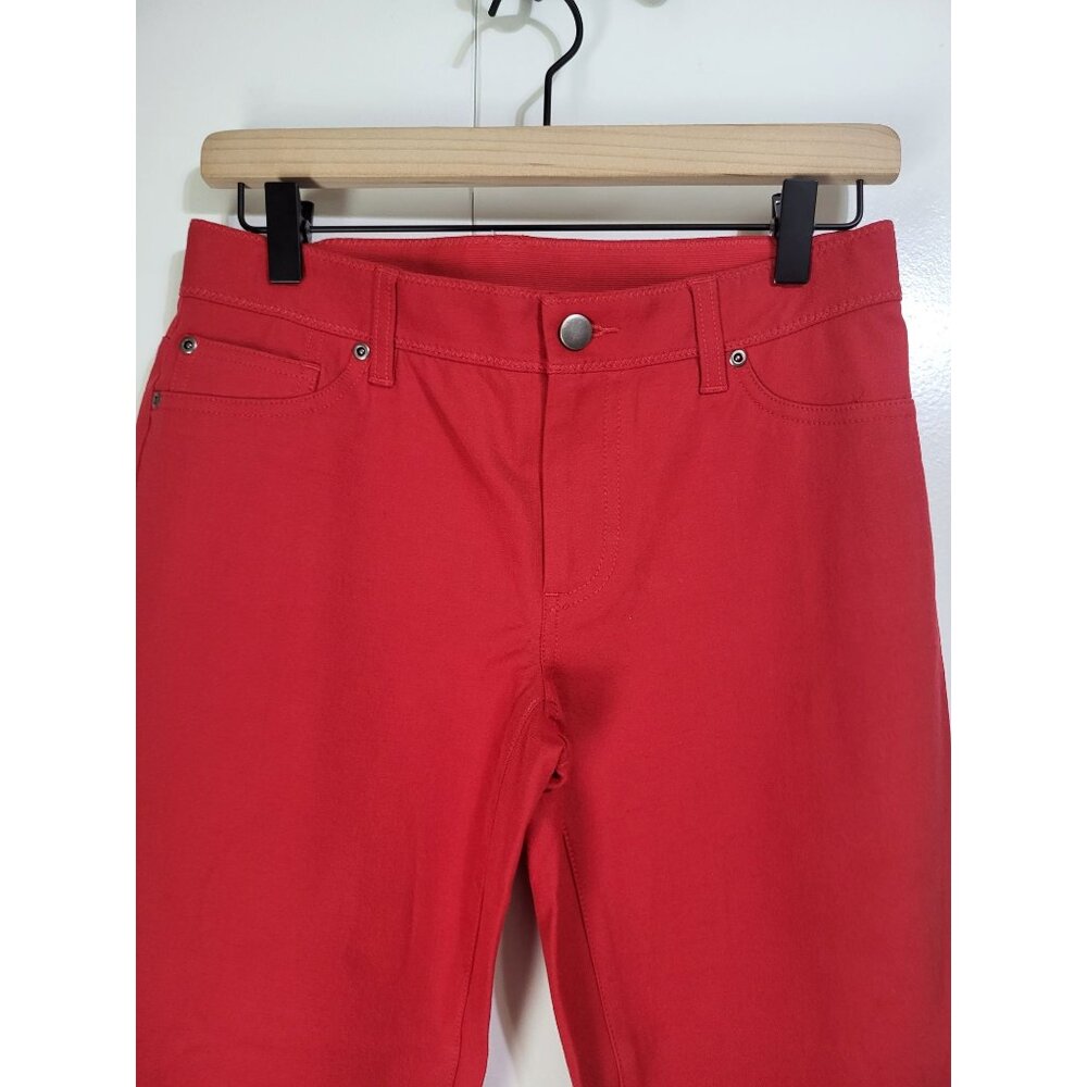 CHICO'S Women's SZ OO (US XS/2) Getaway 5 Pocket Cropped Pants Scarlet Sun Red - Picture 5 of 11